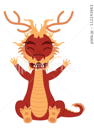 Red asian dragon 112243663