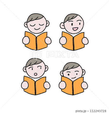 本を読む人イラスト素材 112243728
