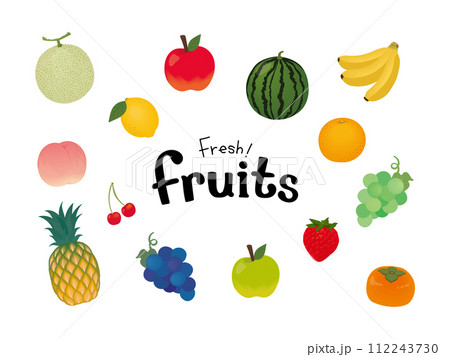 おしゃれなフルーツのイラストセット 112243730