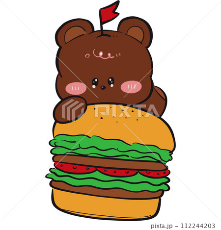 The illustration of a hamburger 112244203