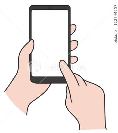 スマートフォンを操作する手のイラスト 112244257