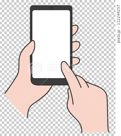 スマートフォンを操作する手のイラスト 112244257