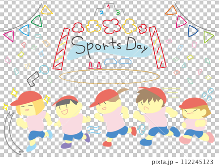 子供　運動会　かけっこ 112245123