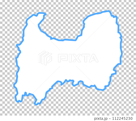 Illustration material: Toyama prefecture municipal map line drawing Illustration material: Toyama prefecture municipal map line drawing 112245230
