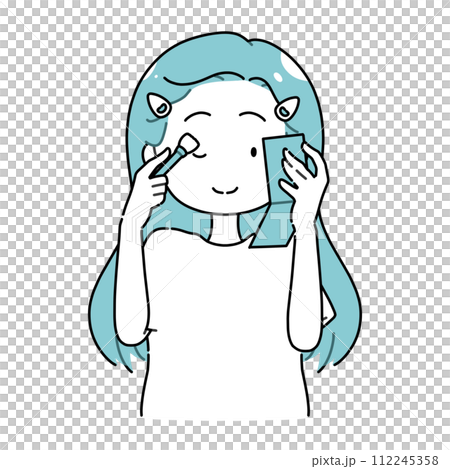 メイク中の女性 112245358