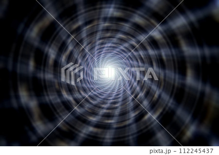 宇宙空間のワープをイメージした背景素材（ワームホール ・ブラックホールのイメージ） 112245437