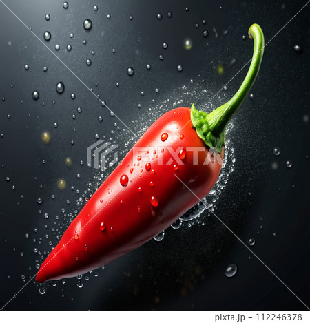 red pepper on a black background 112246378