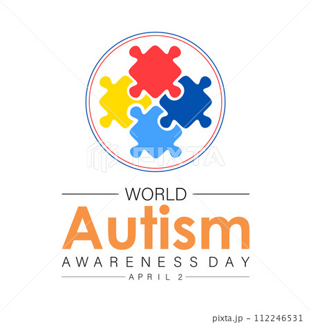 National Autism Awareness Month Observed every year of April, Vector banner, flyer, poster and social medial template design. 112246531