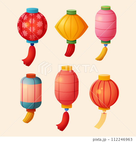 Vibrant lantern element set 112246963