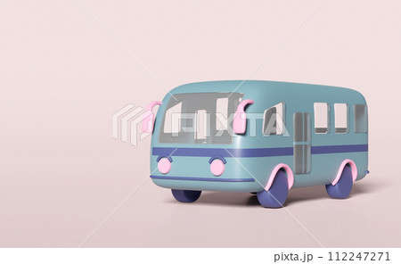3d bus isolated on pink background. public transportation concept, 3d render illustration 3d bus isolated on pink background. public transportation concept, 3d render illustration 112247271