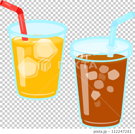 一次性塑膠杯中的飲料 一次性塑膠杯中的飲料 112247281