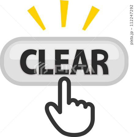 CLEARボタンをクリックする指型カーソル CLEARボタンをクリックする指型カーソル 112247292
