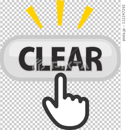 CLEARボタンをクリックする指型カーソル CLEARボタンをクリックする指型カーソル 112247292