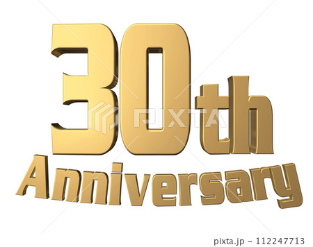 3DCG文字「30th Anniversary/30周年」ゴールド,金 3DCG文字「30th Anniversary/30周年」ゴールド,金 112247713