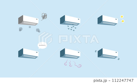 様々なトラブルを示すシンプルなエアコンセット 様々なトラブルを示すシンプルなエアコンセット 112247747