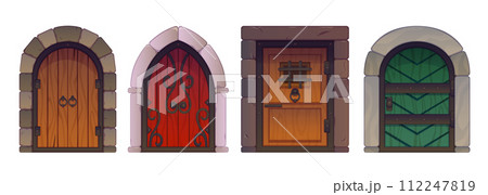 Medieval door to castle or dungeon. 112247819