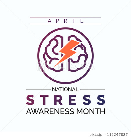 National Stress Awareness Day Observed every year of April 16 and November 6, Vector banner, flyer, poster and social medial template design. 112247827