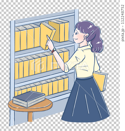 從事研究的女性、辦公室職員、工作、書店 從事研究的女性、辦公室職員、工作、書店 112248752