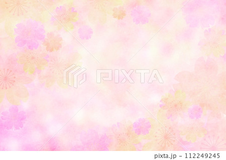 春の桜の明るい和風背景(ピンク・オレンジ) 春の桜の明るい和風背景(ピンク・オレンジ) 112249245