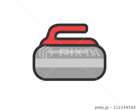 カーリングのアイコン(線画カラー)のイラスト カーリングのアイコン(線画カラー)のイラスト 112249588