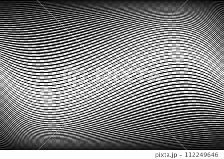 Abstract Black and White Wavy Lines Textured Background with 3D Illusion and Twisting Movement Effect. Vector Art. Abstract Black and White Wavy Lines Textured Background with 3D Illusion and Twisting Movement Effect. Vector Art. 112249646