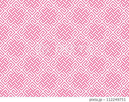 The geometric pattern with lines. Seamless vector background. White and pink texture. Graphic modern pattern. Simple lattice graphic design 112249751