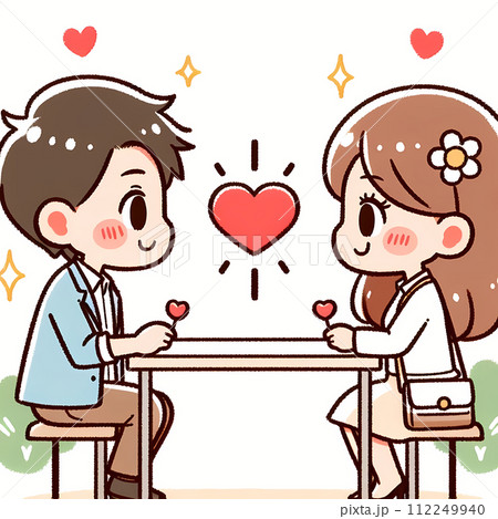 恋する男女のイラスト 恋する男女のイラスト 112249940