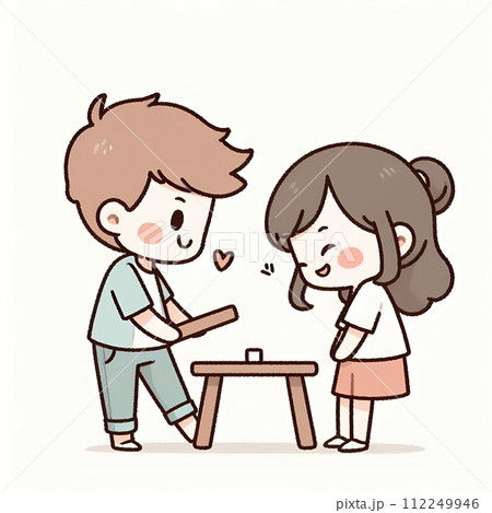 恋する男女のイラスト 恋する男女のイラスト 112249946