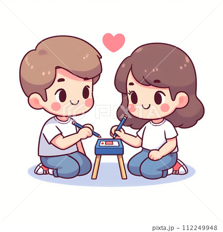 恋する男女のイラスト 恋する男女のイラスト 112249948