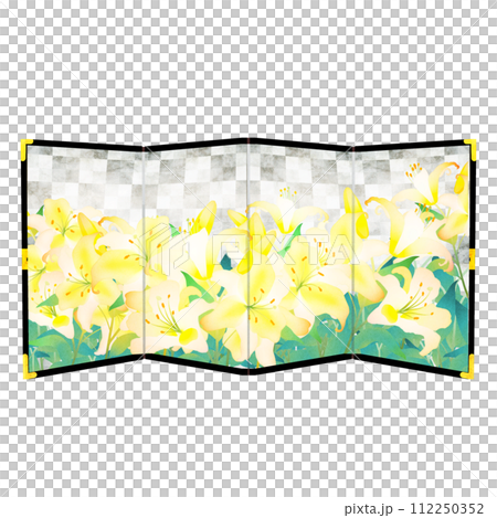 Lily silver folding screen 112250352