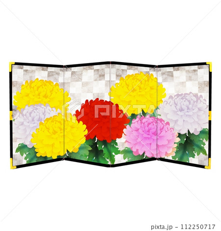 菊の銀屏風 112250717