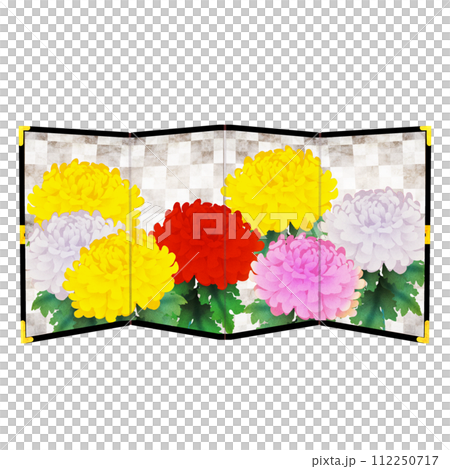 菊の銀屏風 112250717