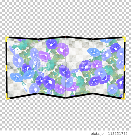 morning glory silver folding screen morning glory silver folding screen 112251753