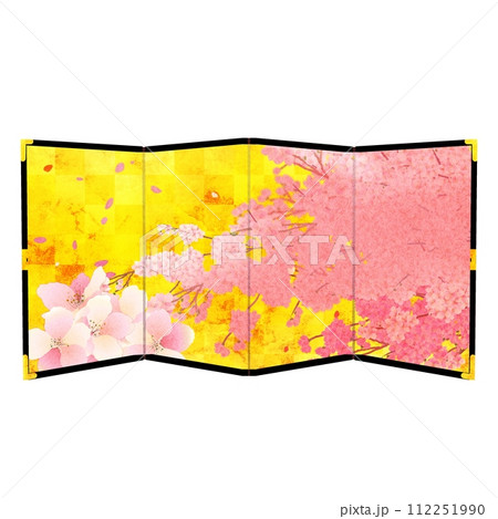 桜の金屏風 112251990