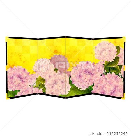 紫陽花の金屏風 112252245