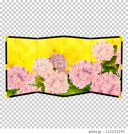紫陽花の金屏風 112252245