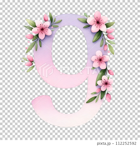 Number nine with flower 112252592