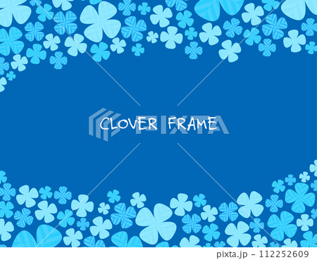 青い四葉のクローバーの背景イラスト 112252609