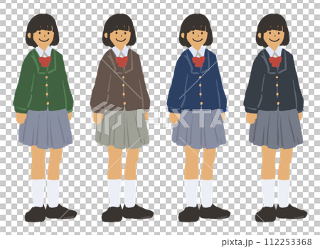 Blazer student whole body illustration set Blazer student whole body illustration set 112253368
