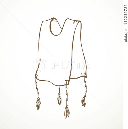 Vector drawing. Jewish clothing tzitzit Vector drawing. Jewish clothing tzitzit 112253786