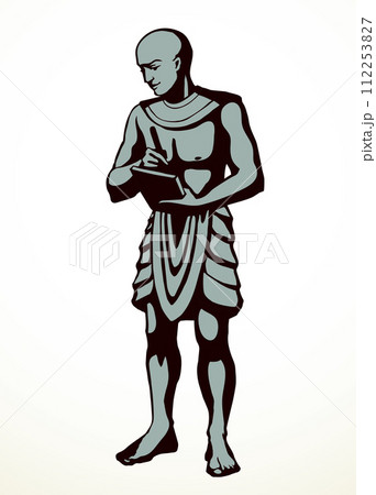Vector drawing. Egyptian male servant 112253827