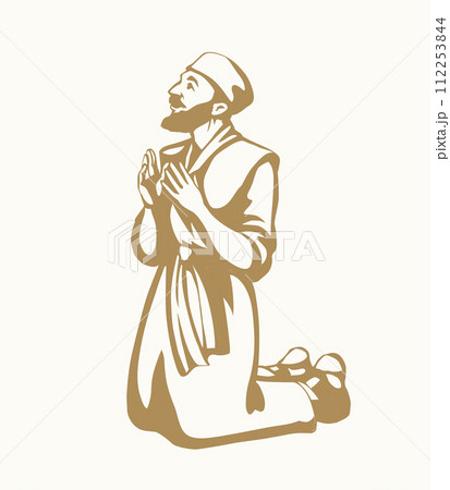 Vector drawing. Jesus heal the man Vector drawing. Jesus heal the man 112253844