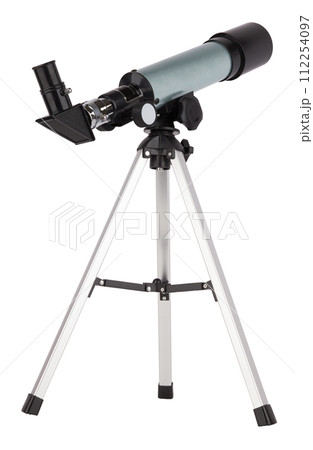 Modern telescope isolated 112254097