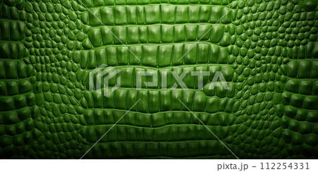 Alligator leather texture in green color. Textured backgrouds and backdrops. Ai Generative illustration Alligator leather texture in green color. Textured backgrouds and backdrops. Ai Generative illustration 112254331