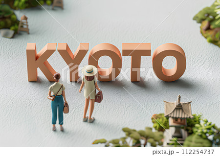 KYOTOの文字と女子旅「AI生成画像」 112254737