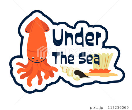 Under The Sea Squid Sticker 112256069