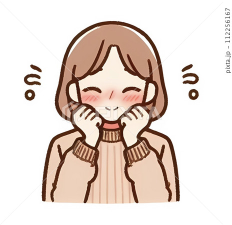 照れる女性 112256167