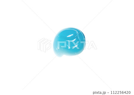 blue smears of liquid gel cream with hyaluronic acid isolated on white. Hydration skincare. Cosmetic essence, skin care, translucent serum close-up. blue smears of liquid gel cream with hyaluronic acid isolated on white. Hydration skincare. Cosmetic essence, skin care, translucent serum close-up. 112256420