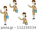 お客様を案内する女性会社員のイラスト 112256534