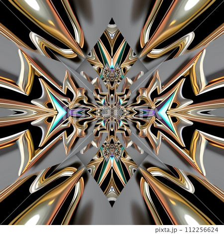 3D render of metallic seamless  pattern background tile 112256624